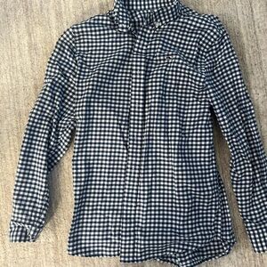 Vineyards Vines Boys Navy Plaid Whale Shirt Button down, size M (12-14)